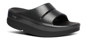 Women's OOmega OOahh Stacked Sandal - Black Sparkle