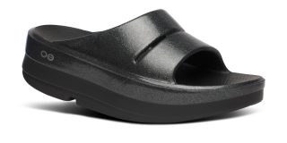Women's OOmega OOahh Stacked Sandal - Black Sparkle