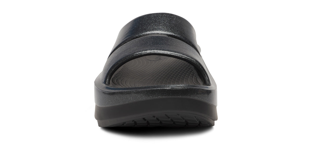 Women's OOmega OOahh Stacked Sandal - Black Sparkle - Image 3